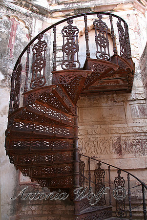 Winding Rod Iron Staircase