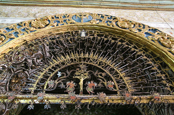 Intricate Rod Iron Doorway to the Chapel