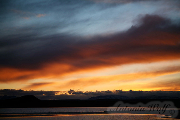 Orange Sky across Freezeout Lake