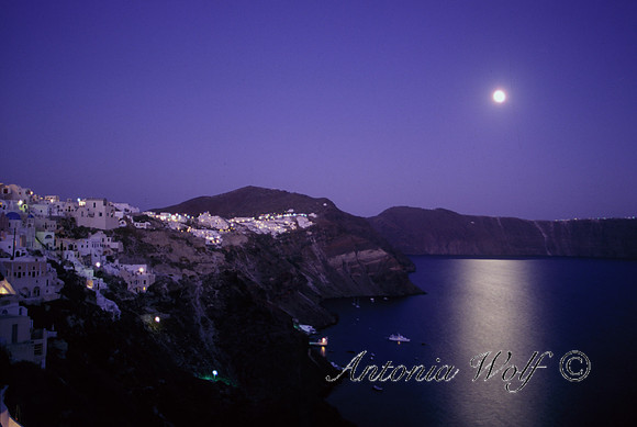 Moonlight over Santorini
